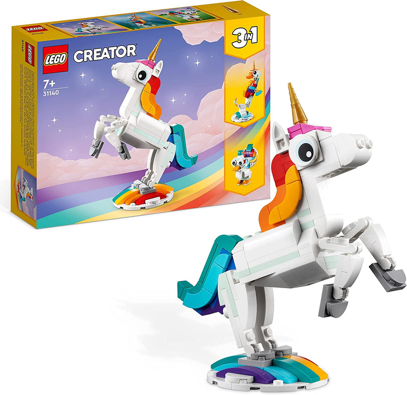 Lego 31140 Creator 3 in 1 Magical Unicorn Toy to Seahorse to Peacock