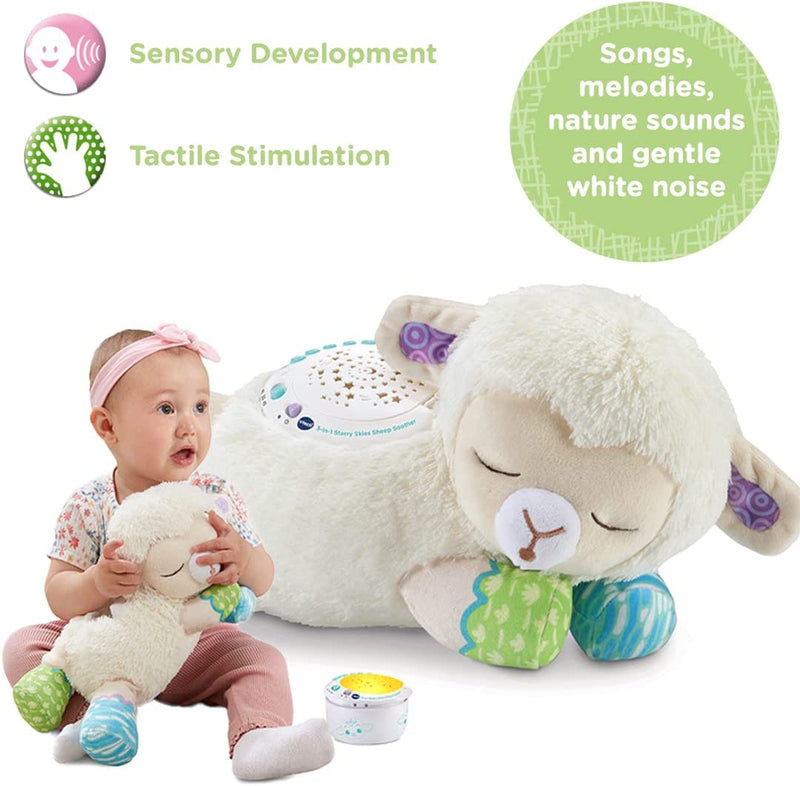 Vtech Baby 3-In-1 Starry Skies Sheep Soother Soft Toy for Babies 