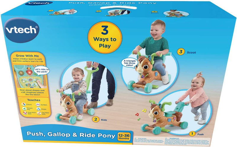 Vtech 3-In-1 Bounce & Go Pony Interactive & Educational Ride on Toy 