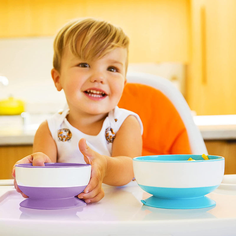 Munchkin Stay Put Bowls with Suction Cup, Pack of 3 Blue/Green/Purple