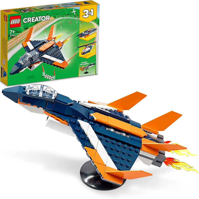 Lego 31126 Creator 3In1 Supersonic Jet Plane to Helicopter to Speed Boat Toy Set