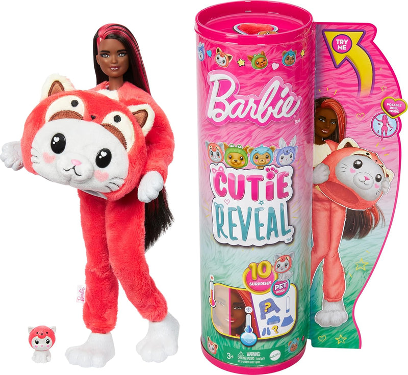 Barbie Cutie Reveal Doll & Accessories with Animal Plush Costume 