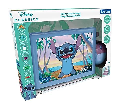 Lexibook Disney Stitch-Bilingual English/French Educational Laptop