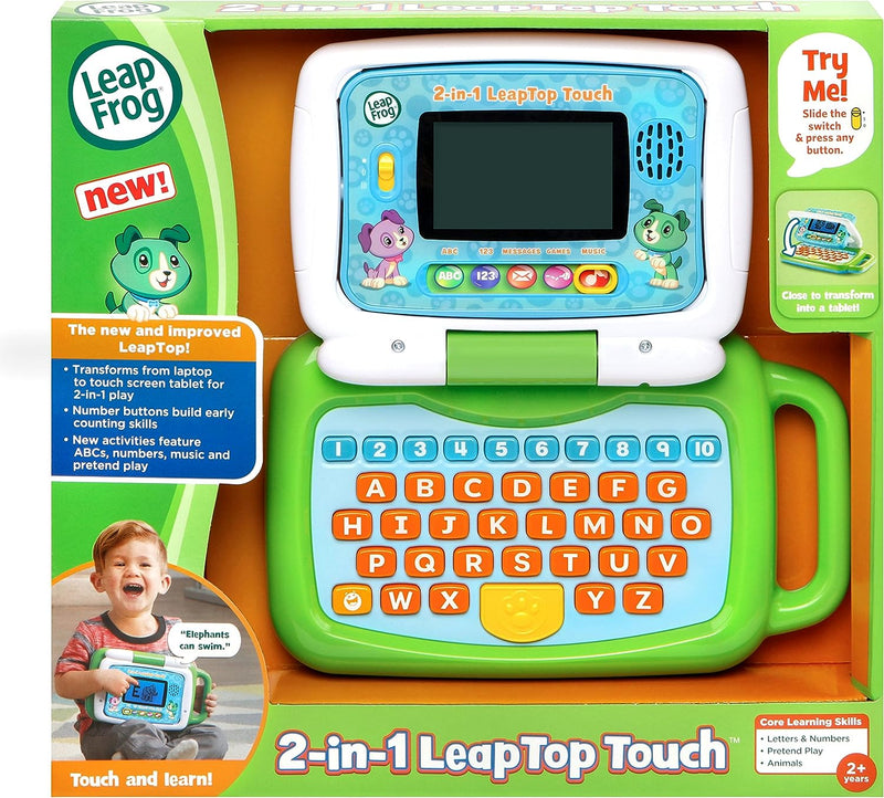 Leapfrog 2 in 1 Leaptop Touch Laptop Green Learning Tablet 