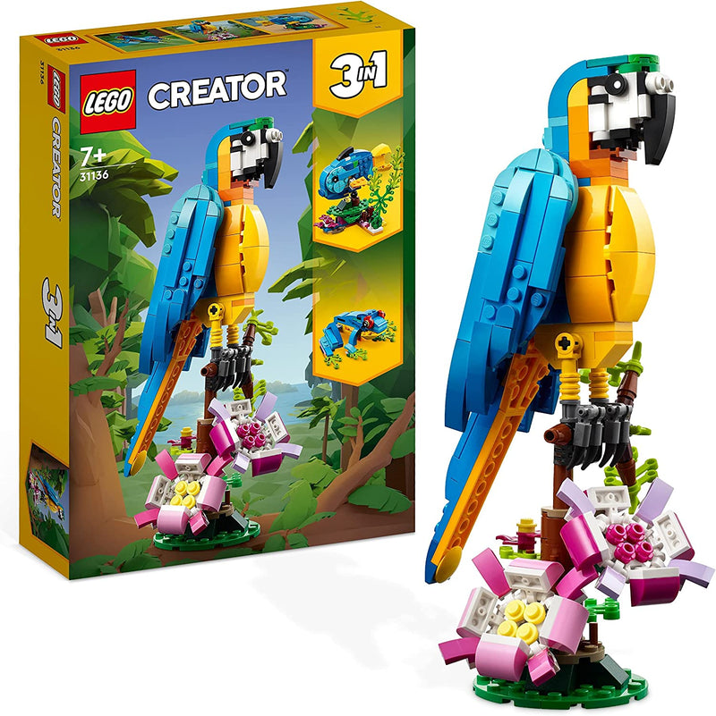 Lego 31136 Creator 3 in 1 Exotic Parrot to Frog to Fish Animal Figures Building Toy