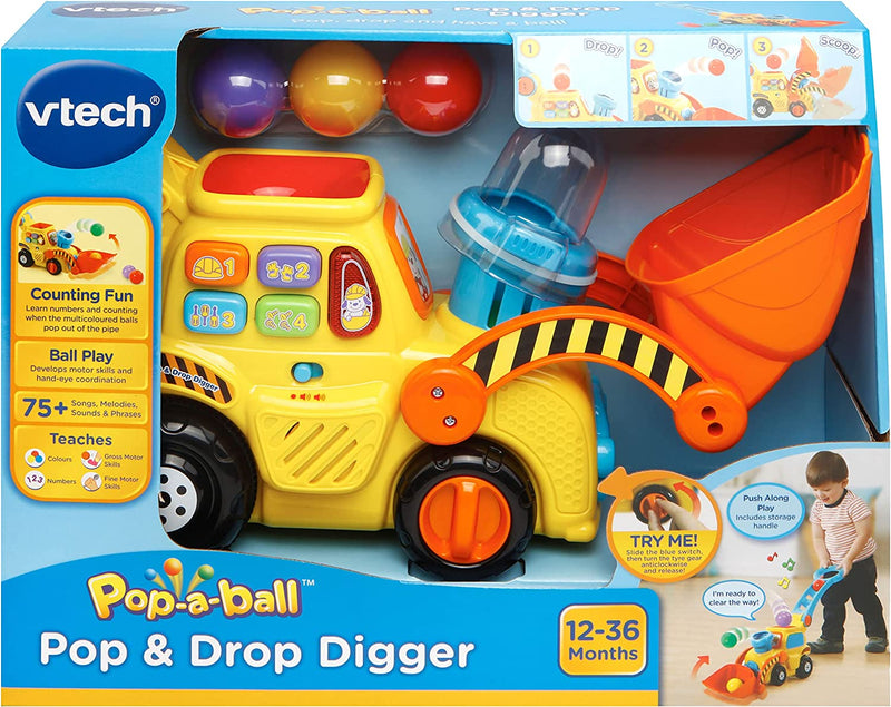 Vtech POP and Drop Digger Educational Push along Digger for Toddler