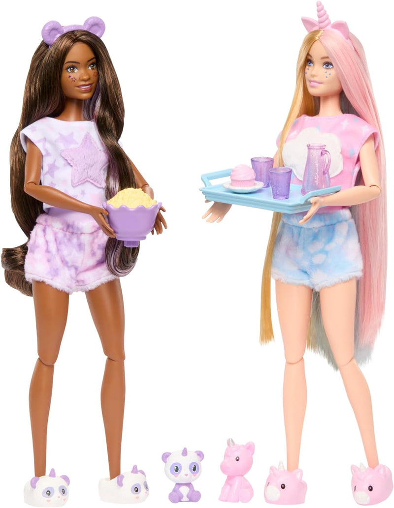 Barbie Cutie Reveal Slumber Party Gift Set 2 Dolls with Surprises