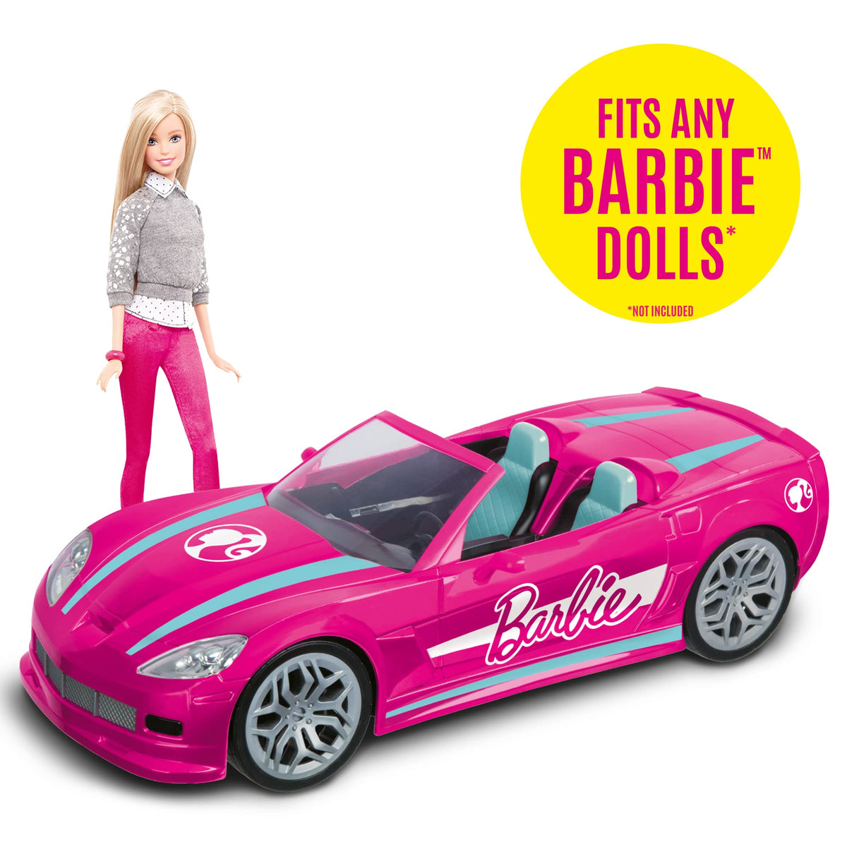 2019 store Barbie Full Function RC Remote Control Pink Convertible Car With Lights 3+