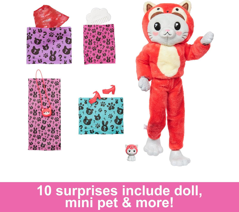 Barbie Cutie Reveal Doll & Accessories with Animal Plush Costume 