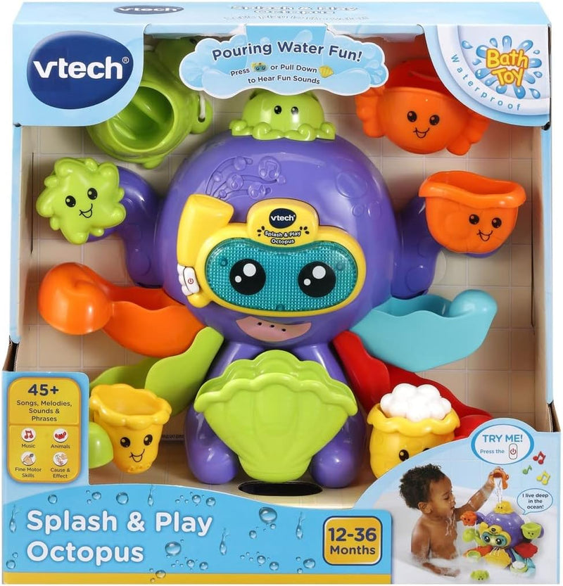 Vtech Splash & Play Octopus Interactive Bath Time Activity Toy with Sounds and Phrases