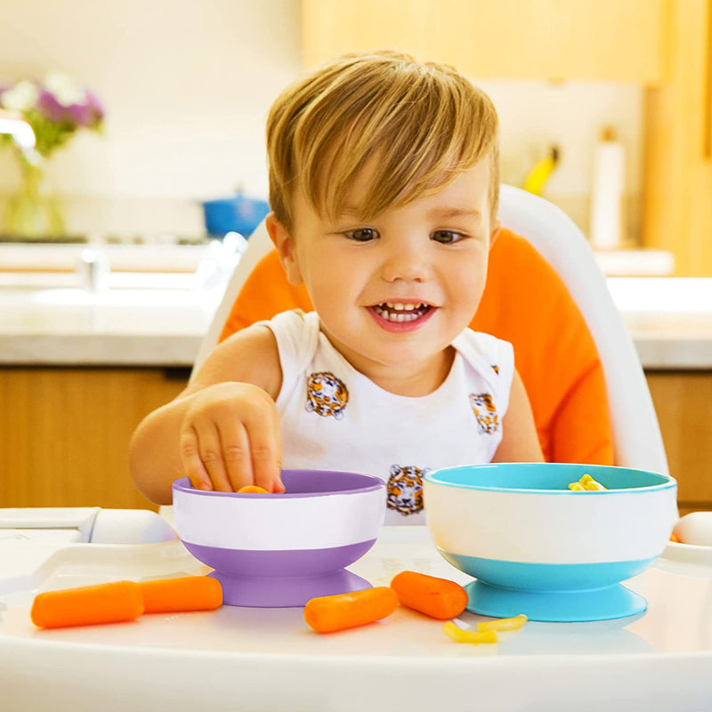 Munchkin Stay Put Bowls with Suction Cup, Pack of 3 Blue/Green/Purple