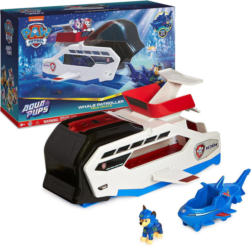 Paw Patrol Aqua Pups Whale Patroller Team Vehicle with Chase Action Figure