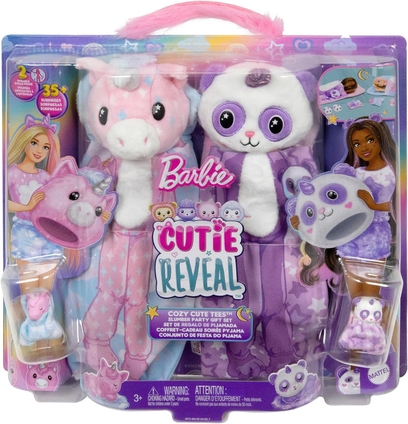 Barbie Cutie Reveal Slumber Party Gift Set 2 Dolls with Surprises