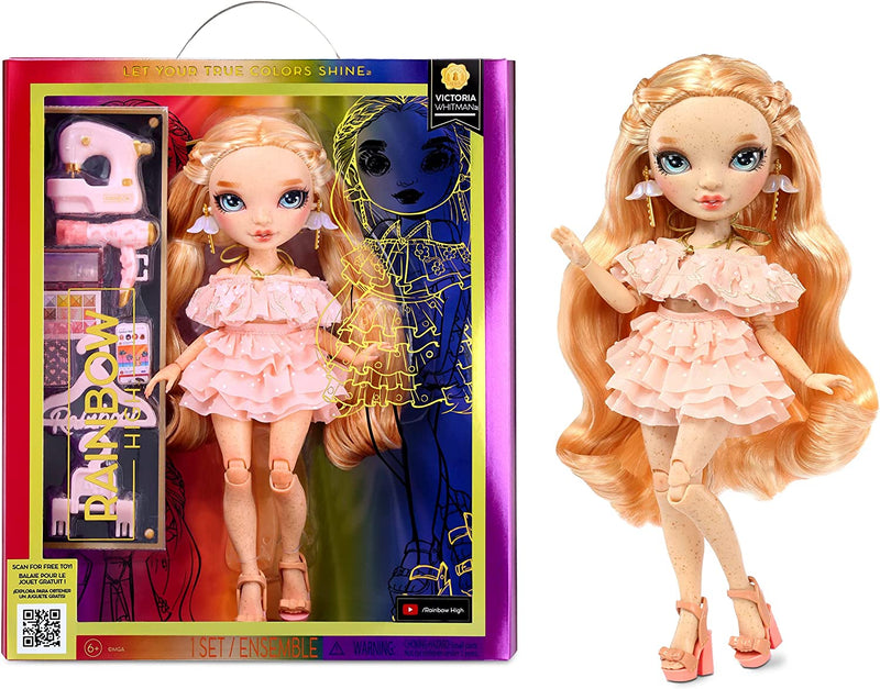 Rainbow High Fashion Doll – VICTORIA WHITMAN - Light Pink Doll with Freckels 