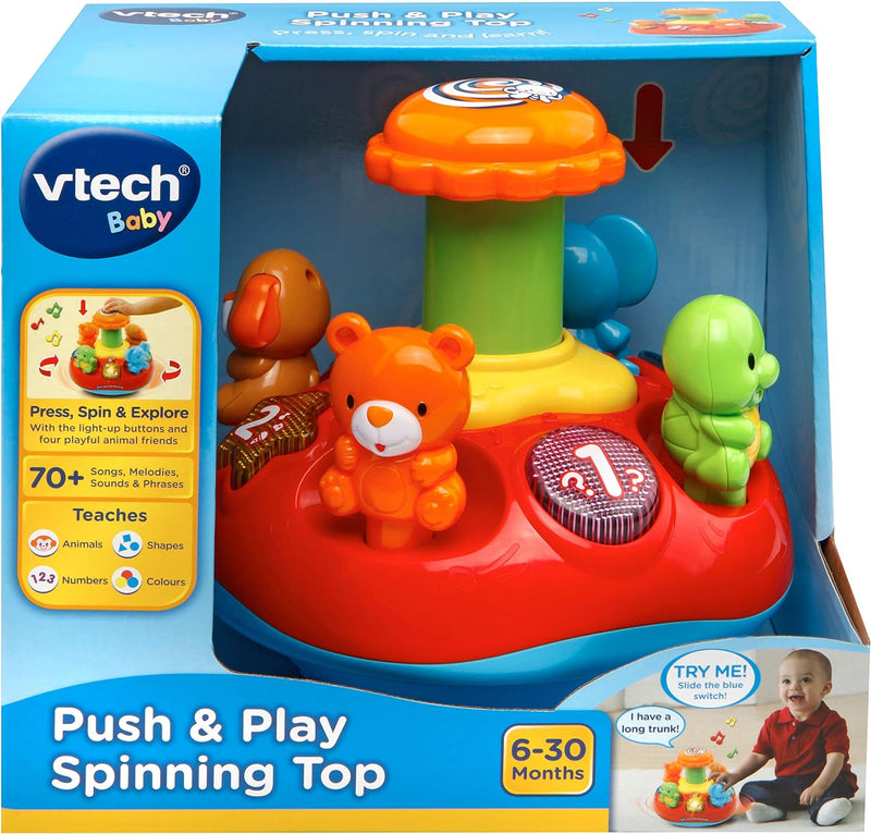 Vtech Push & Play Spinning Top Music, Lights, Animals, Shapes and Colours 