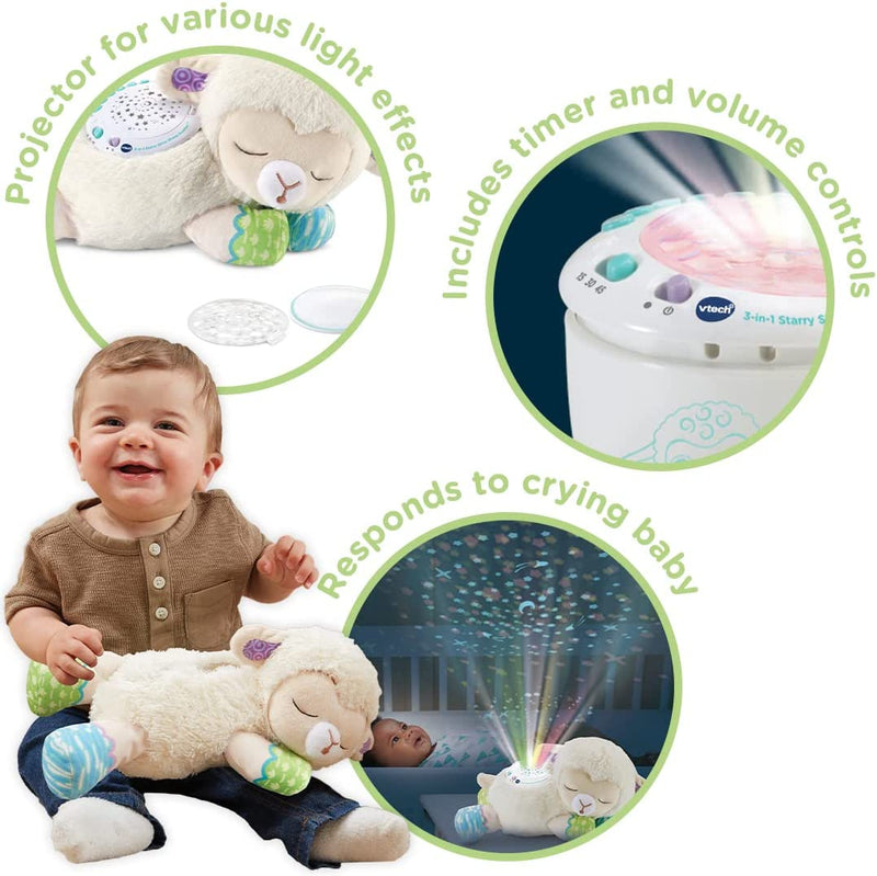 Vtech Baby 3-In-1 Starry Skies Sheep Soother Soft Toy for Babies 