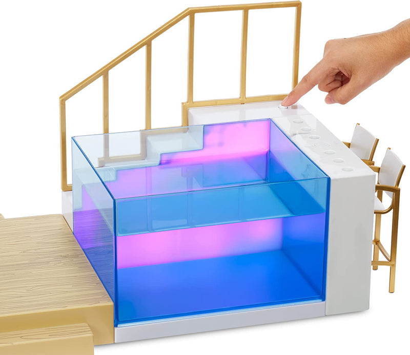 Rainbow High Pacific Coast Colour Change Pool & Beach Club Playset-With LED Lights