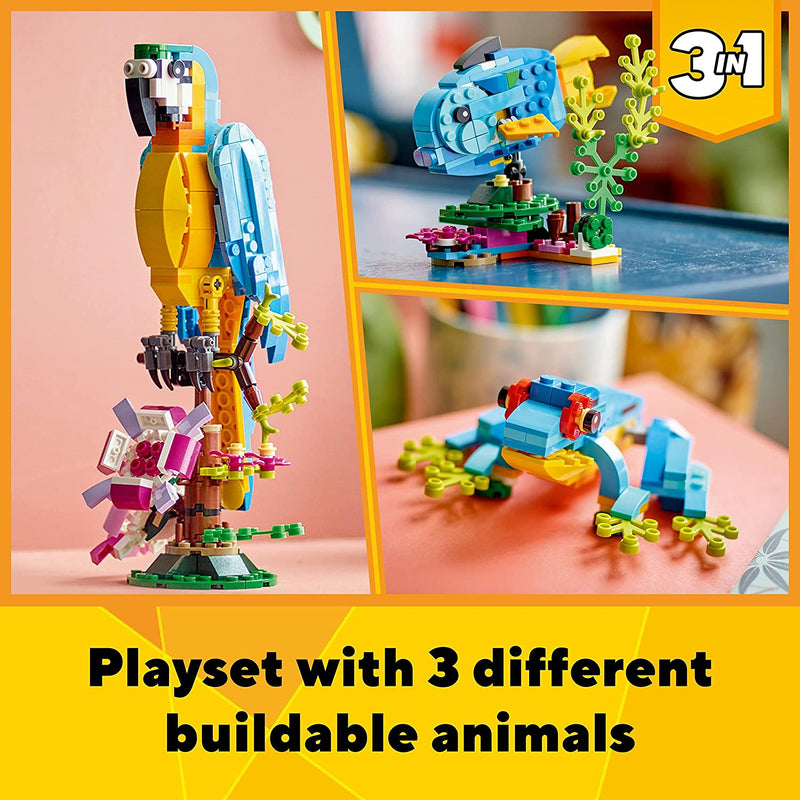 Lego 31136 Creator 3 in 1 Exotic Parrot to Frog to Fish Animal Figures Building Toy