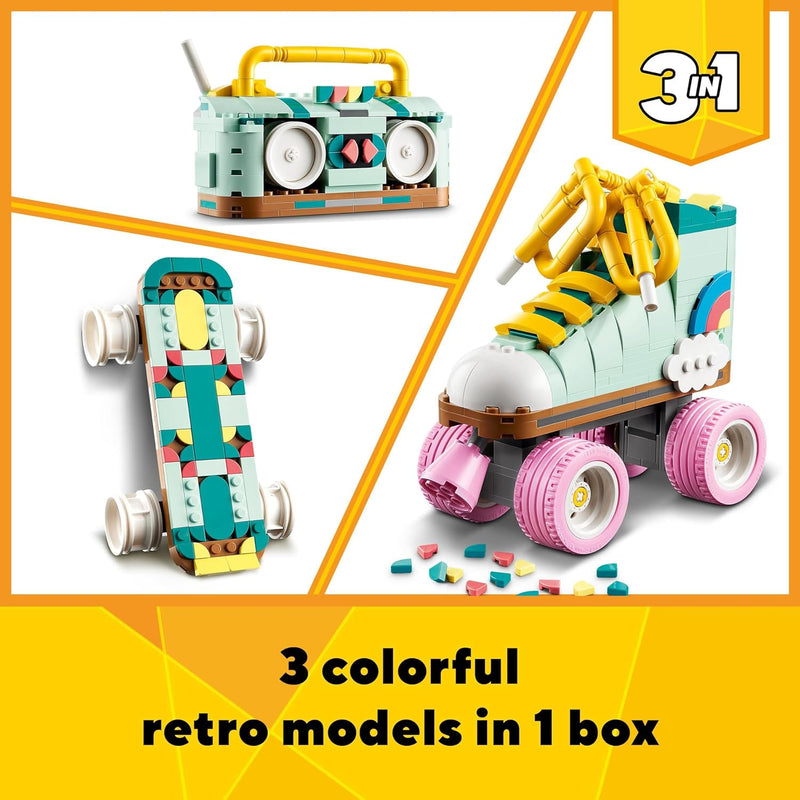 Lego Creator 31148 3In1 Retro Roller Skate to Mini Skateboard Toy to Boom Box Radio