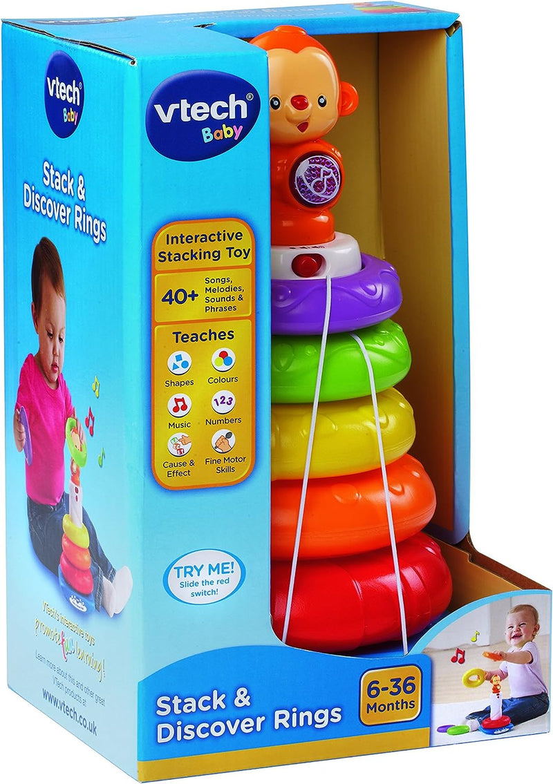 Vtech Stack and Discover Rings Colourful Textured Rings for Sensory Play