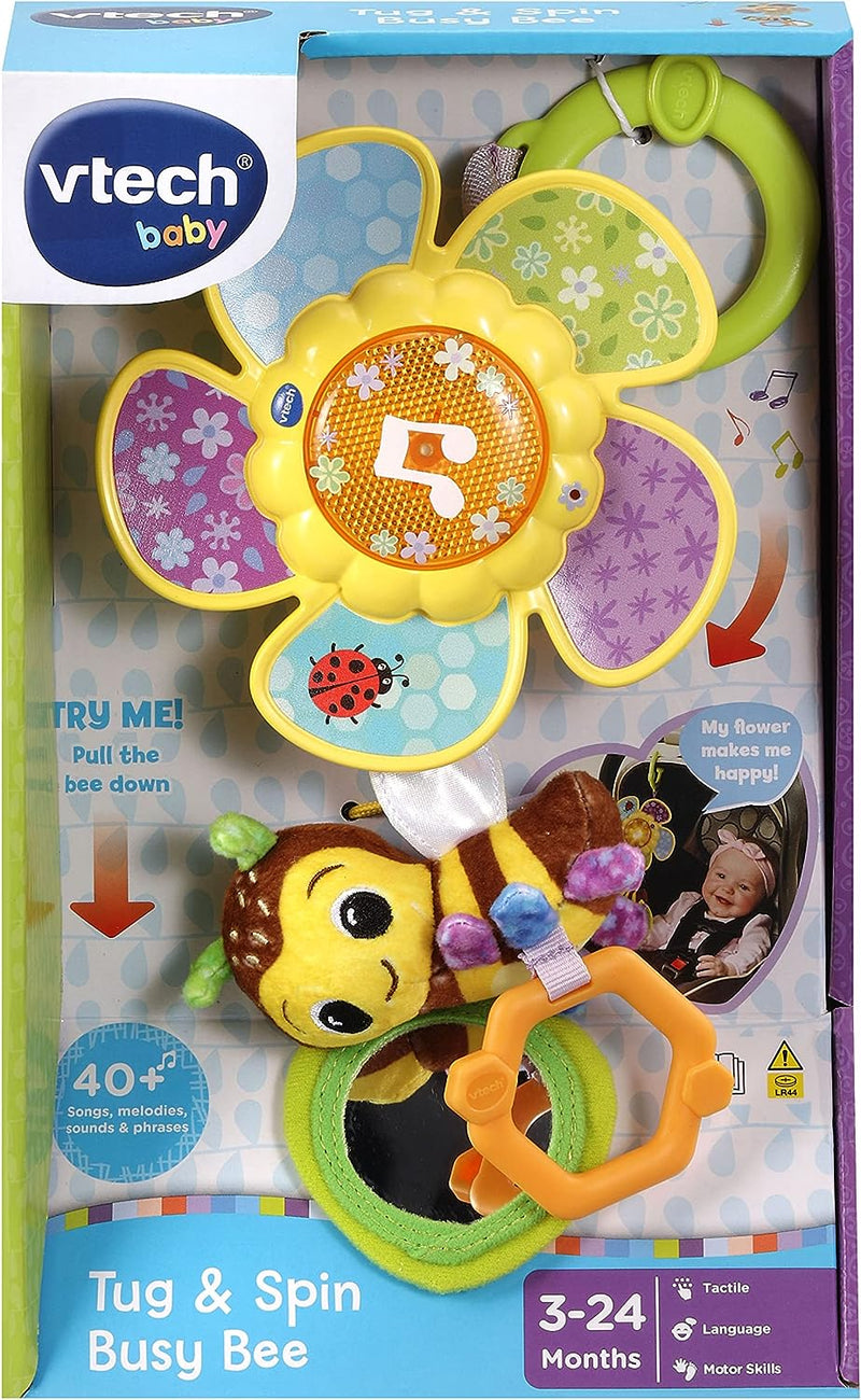 Vtech Baby Tug & Spin Busy Bee Interactive Toy for On-The-Go Play