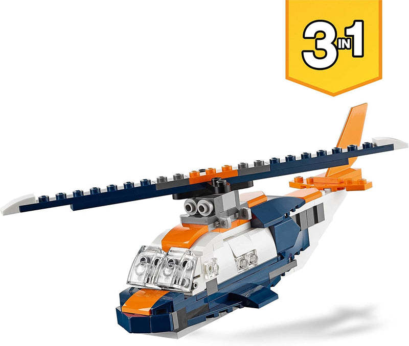 Lego 31126 Creator 3In1 Supersonic Jet Plane to Helicopter to Speed Boat Toy Set